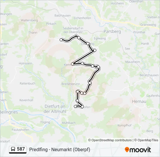 587 Bus Line Map