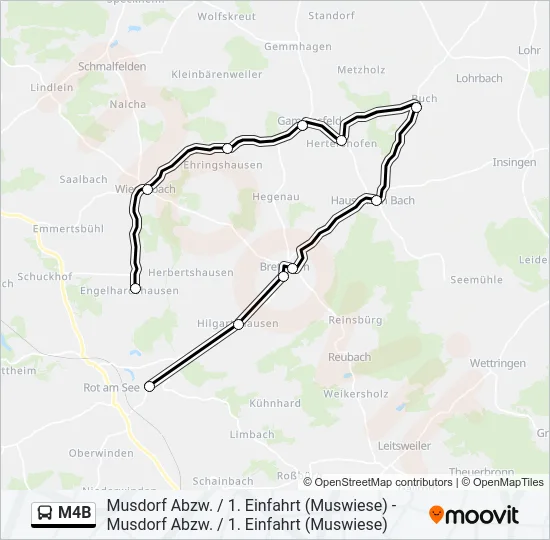 M4B Bus Line Map