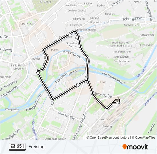 651 bus Line Map