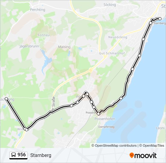 956 bus Line Map