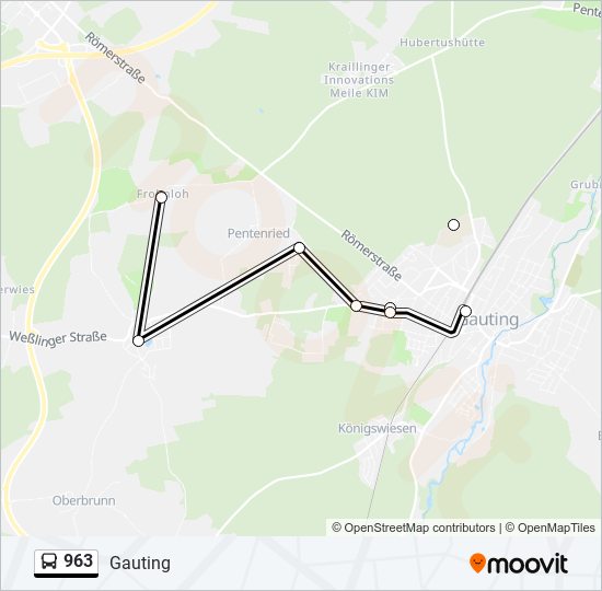 963 bus Line Map