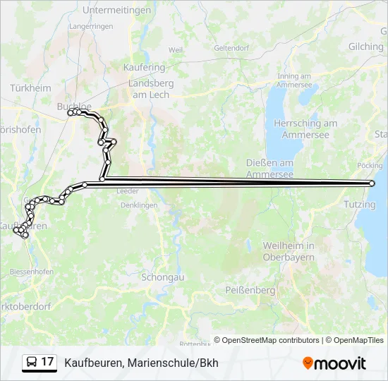 Автобус 17: карта маршрута