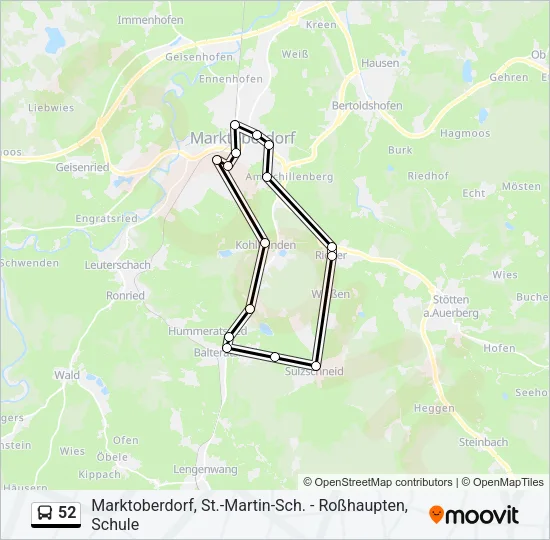 52 Bus Line Map