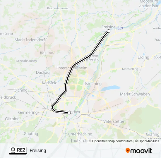 RE2 Train Line Map