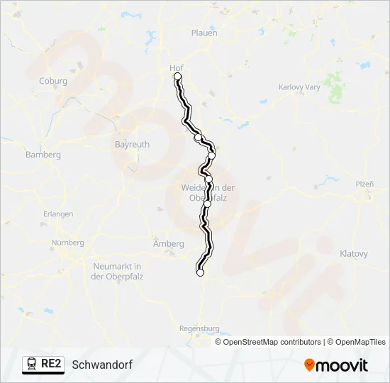 RE2 Train Line Map
