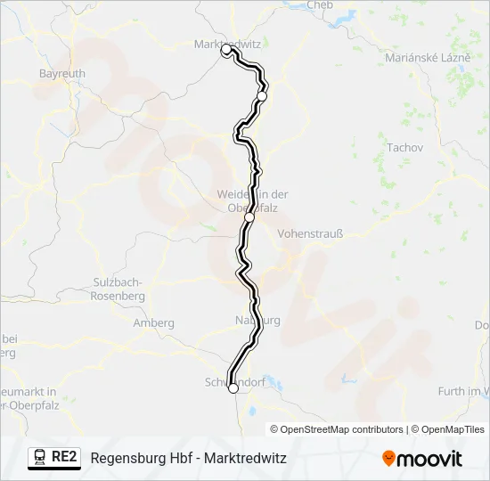 RE2 Train Line Map