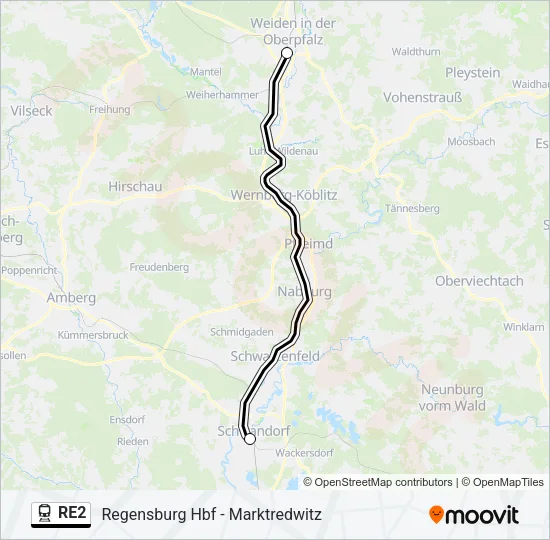 RE2 Train Line Map