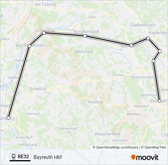 RE32 train Line Map