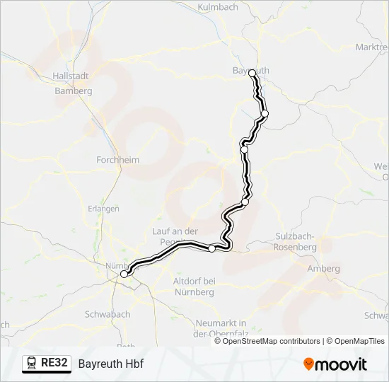RE32 Train Line Map