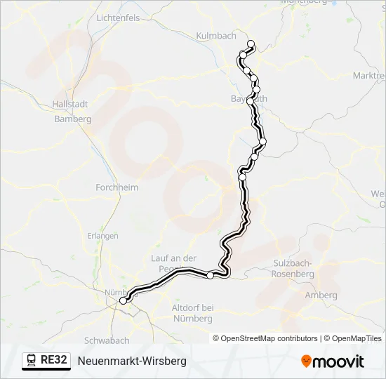 RE32 Train Line Map