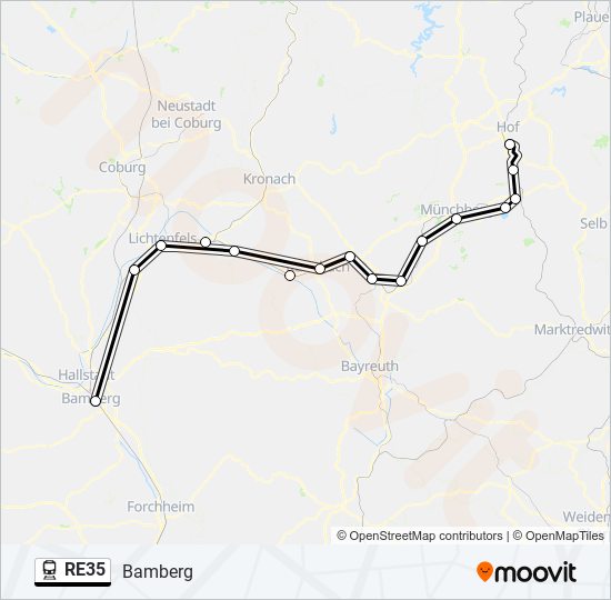 RE35 train Line Map