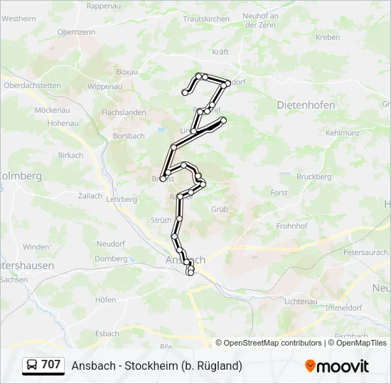 707 Bus Line Map