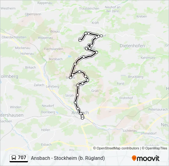 707 Bus Line Map