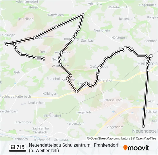 715 Bus Line Map