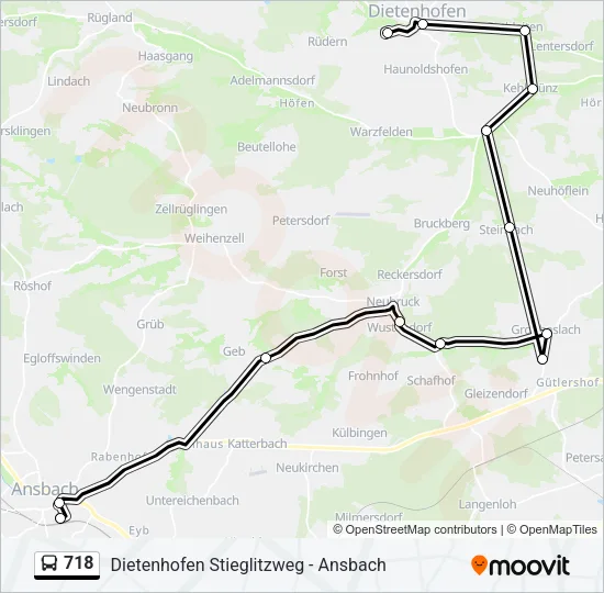 718 Bus Line Map