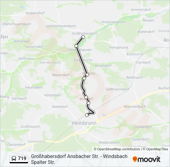 719 Bus Line Map