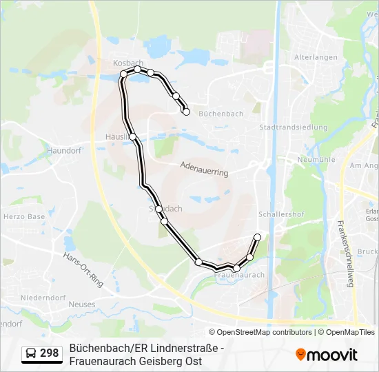 298 Bus Line Map