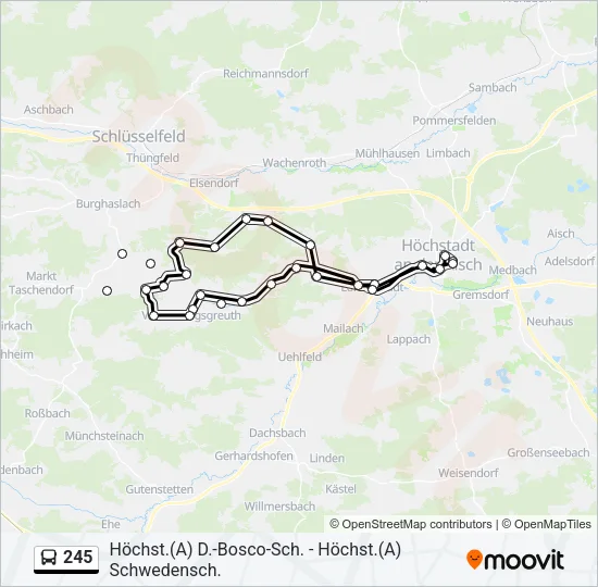 245 Bus Line Map