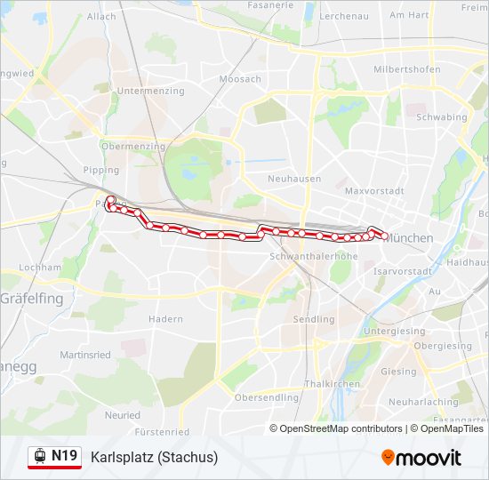 N19 Route: Schedules, Stops & Maps - Karlsplatz (stachus) (updated)