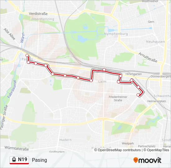 N19 Light Rail Line Map