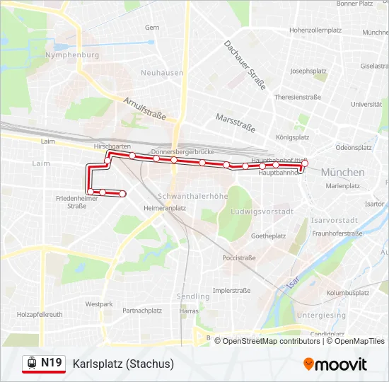 N19 Light Rail Line Map