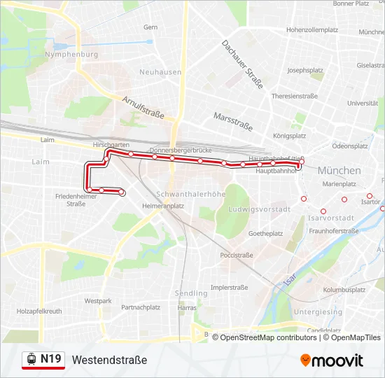 N19 Light Rail Line Map