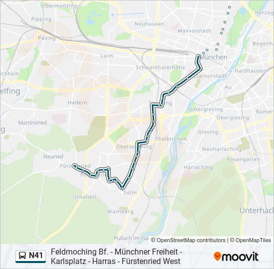 Buslinie N41 Karte