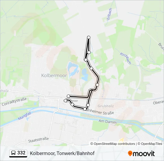 Автобус 332: карта маршрута