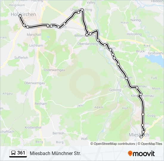 361 Route: Schedules, Stops & Maps - Miesbach Münchner Str. (Updated)