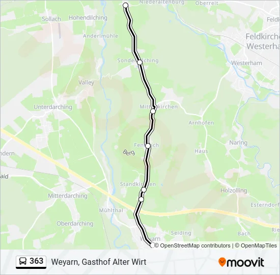 363 Bus Line Map