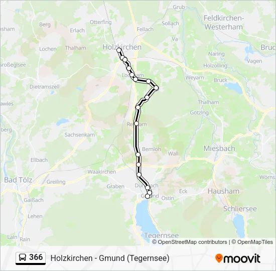 Автобус 366: карта маршрута