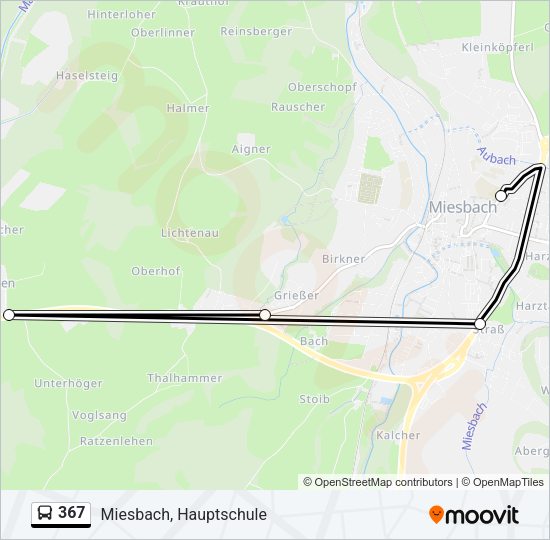 Автобус 367: карта маршрута