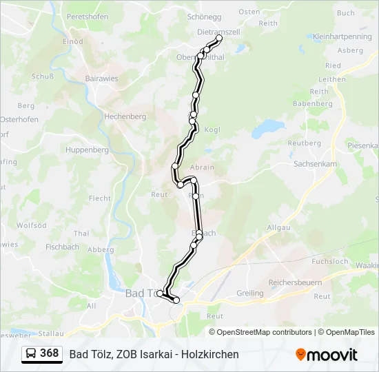 368 Bus Line Map