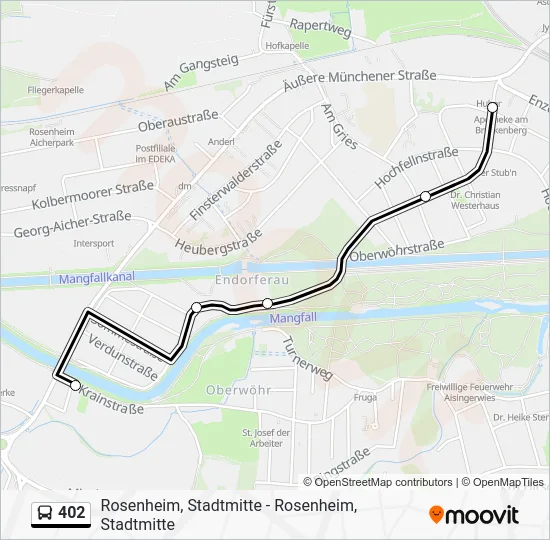Автобус 402: карта маршрута