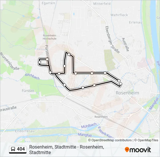 404 Bus Line Map