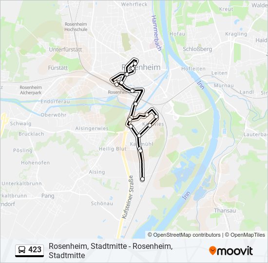 423 bus Line Map