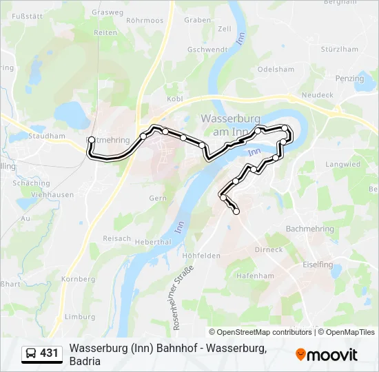 431 Bus Line Map
