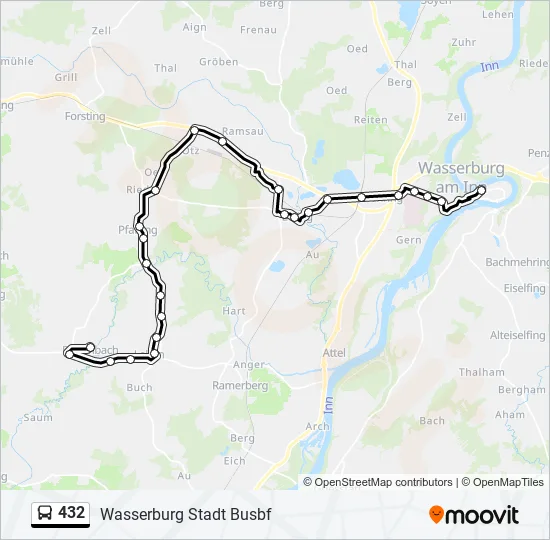Автобус 432: карта маршрута