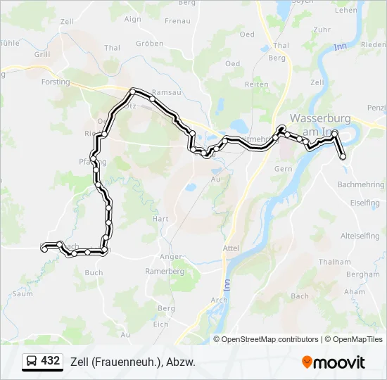 Автобус 432: карта маршрута