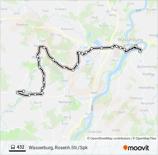 Автобус 432: карта маршрута