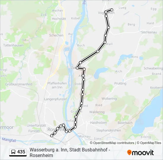 Автобус 435: карта маршрута