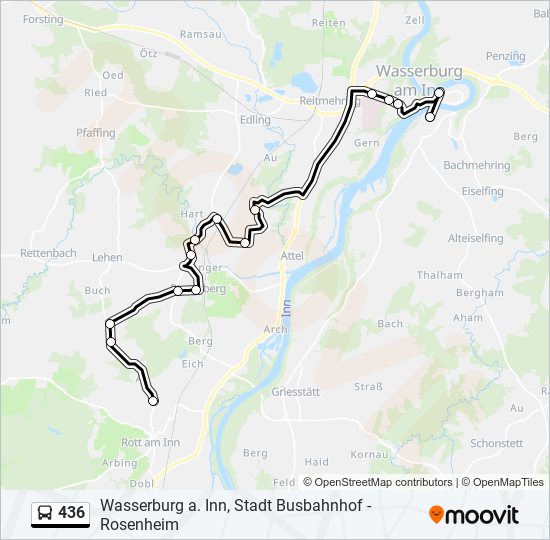 436 bus Line Map