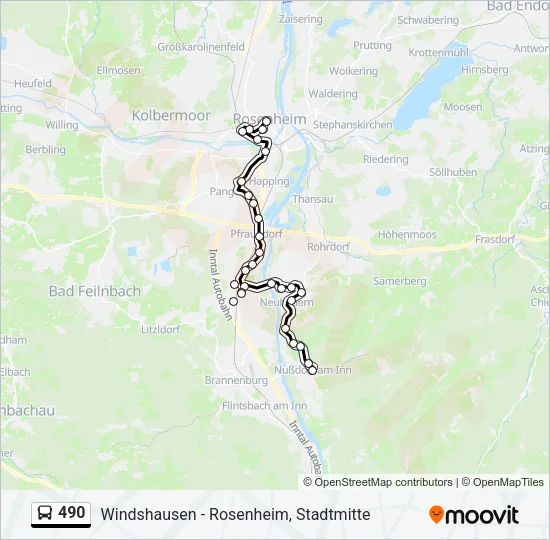 490 Bus Line Map