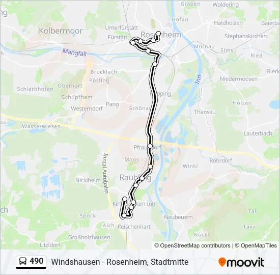 490 Bus Line Map