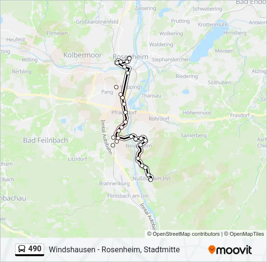 490 Bus Line Map