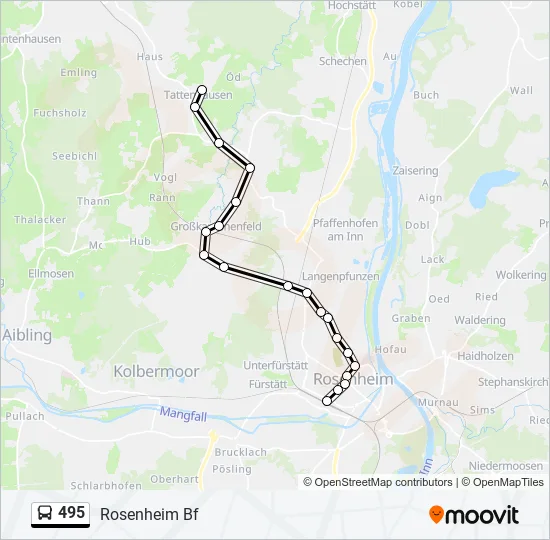 Автобус 495: карта маршрута