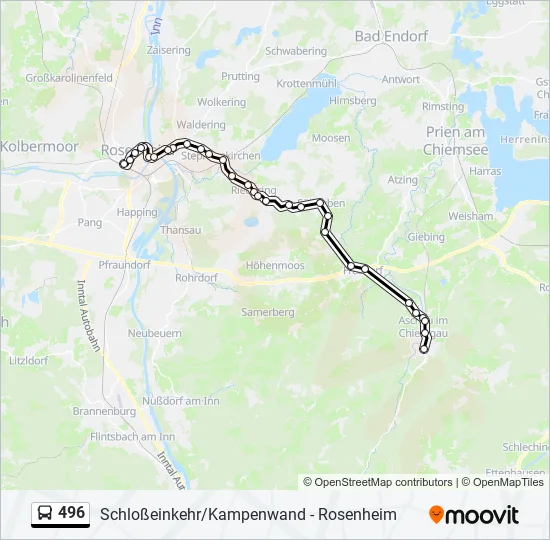 Автобус 496: карта маршрута