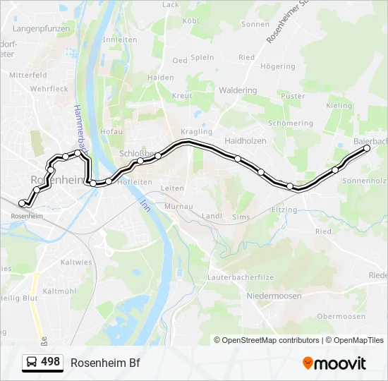 Автобус 498: карта маршрута