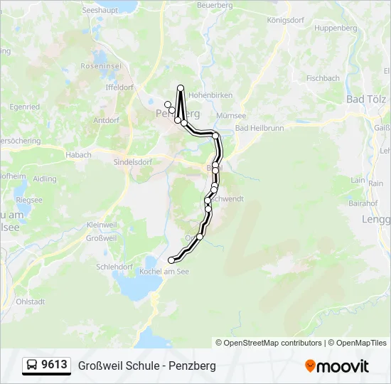 9613 Bus Line Map