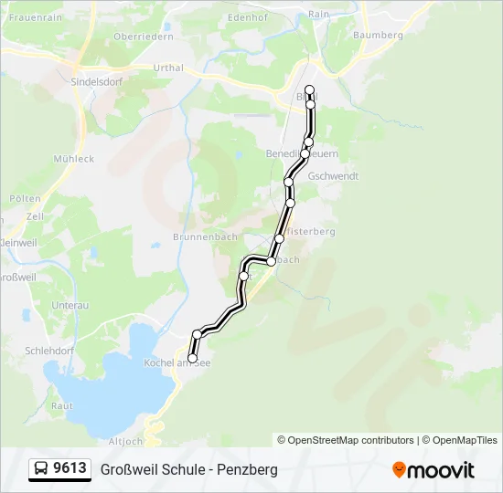 9613 Bus Line Map